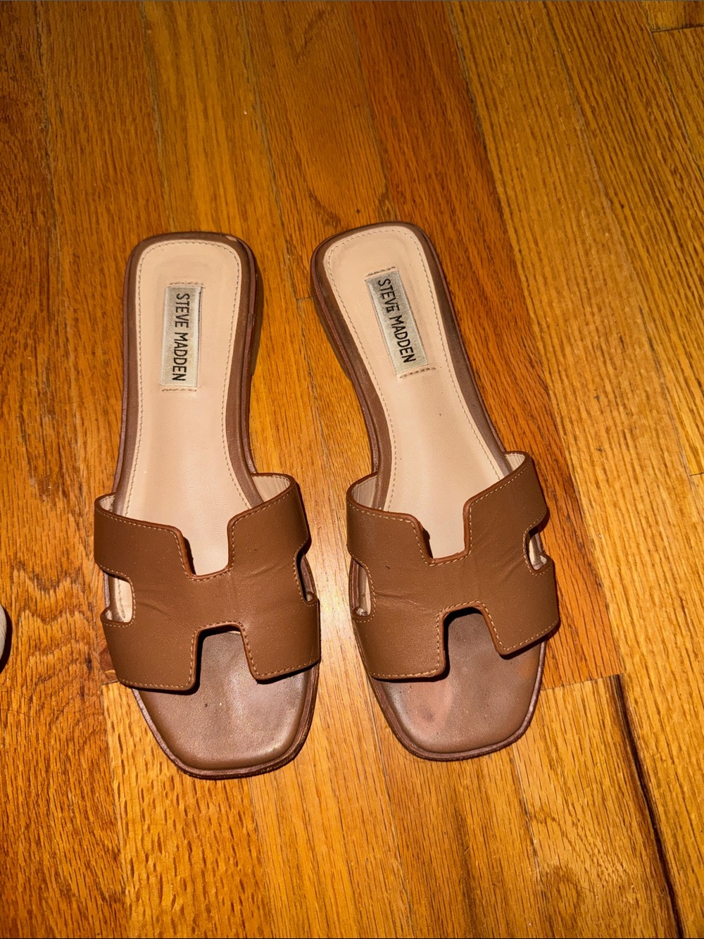Steve Madden Tan Brown Slide Mules